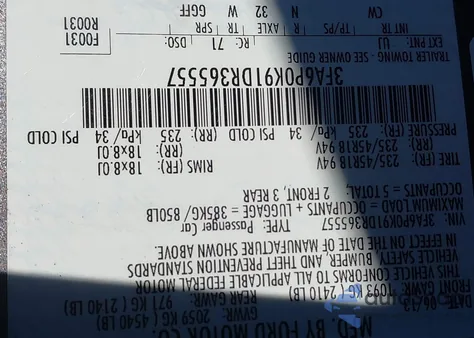 2013 Ford Fusion Titanium из США, поврежденный, VIN 3FA6P0K91DR365557